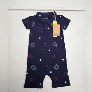 NWT Kyte Baby Polo Shortall in Fireworks Size 3T